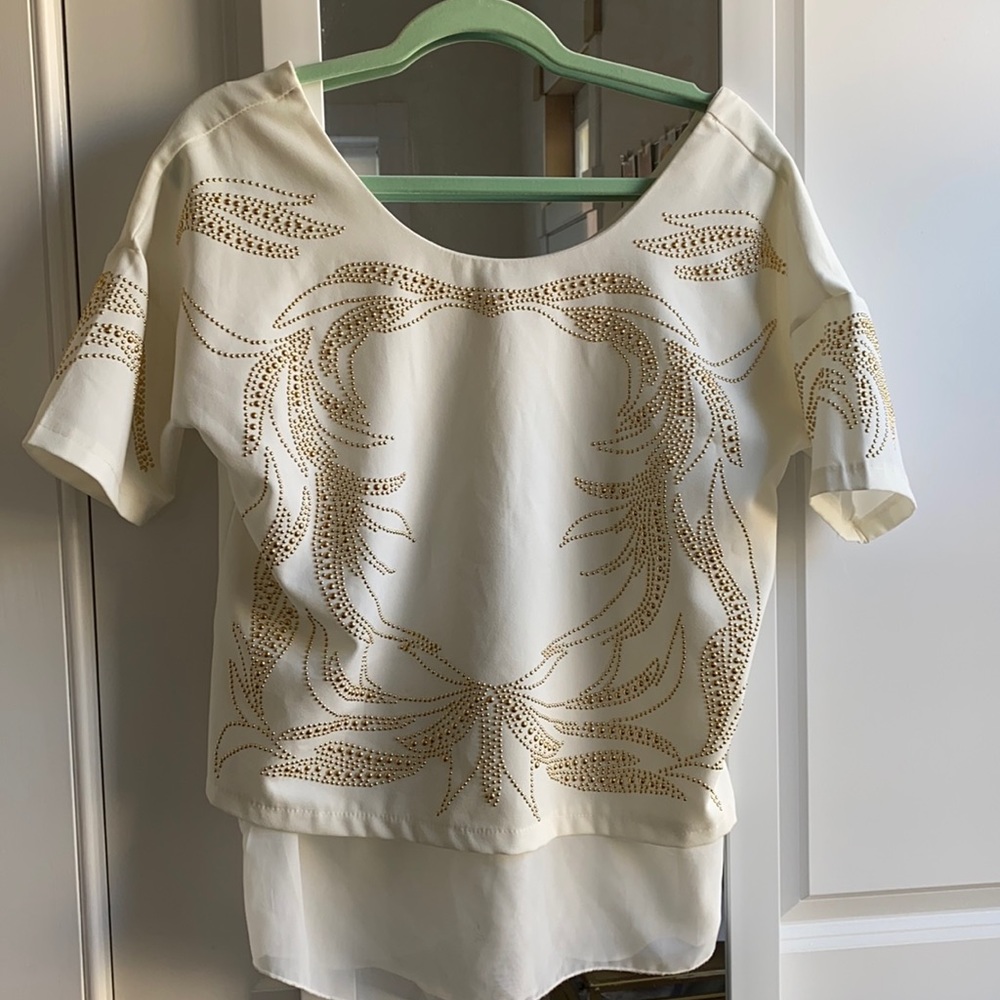 sweewe Paris studded shirt cream of white